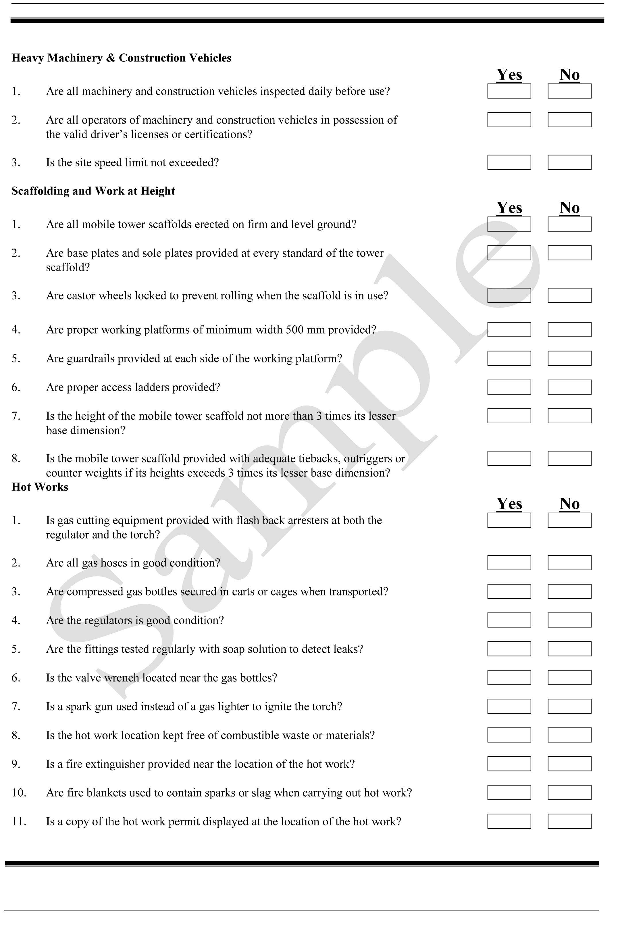 Sample Monthly Safety Report